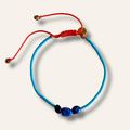 Bracelet Hippy Corail et lapis lazuli