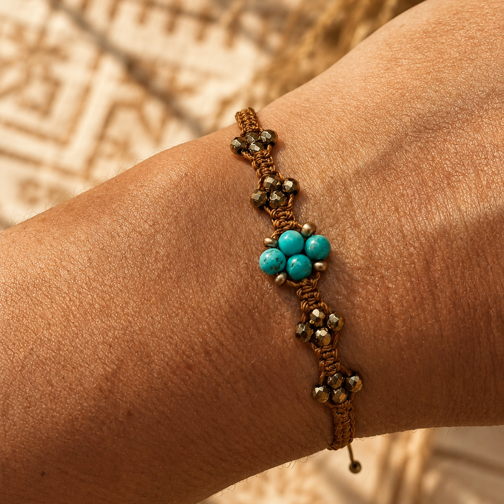 Bracelet NOMADE turquoises & hématites