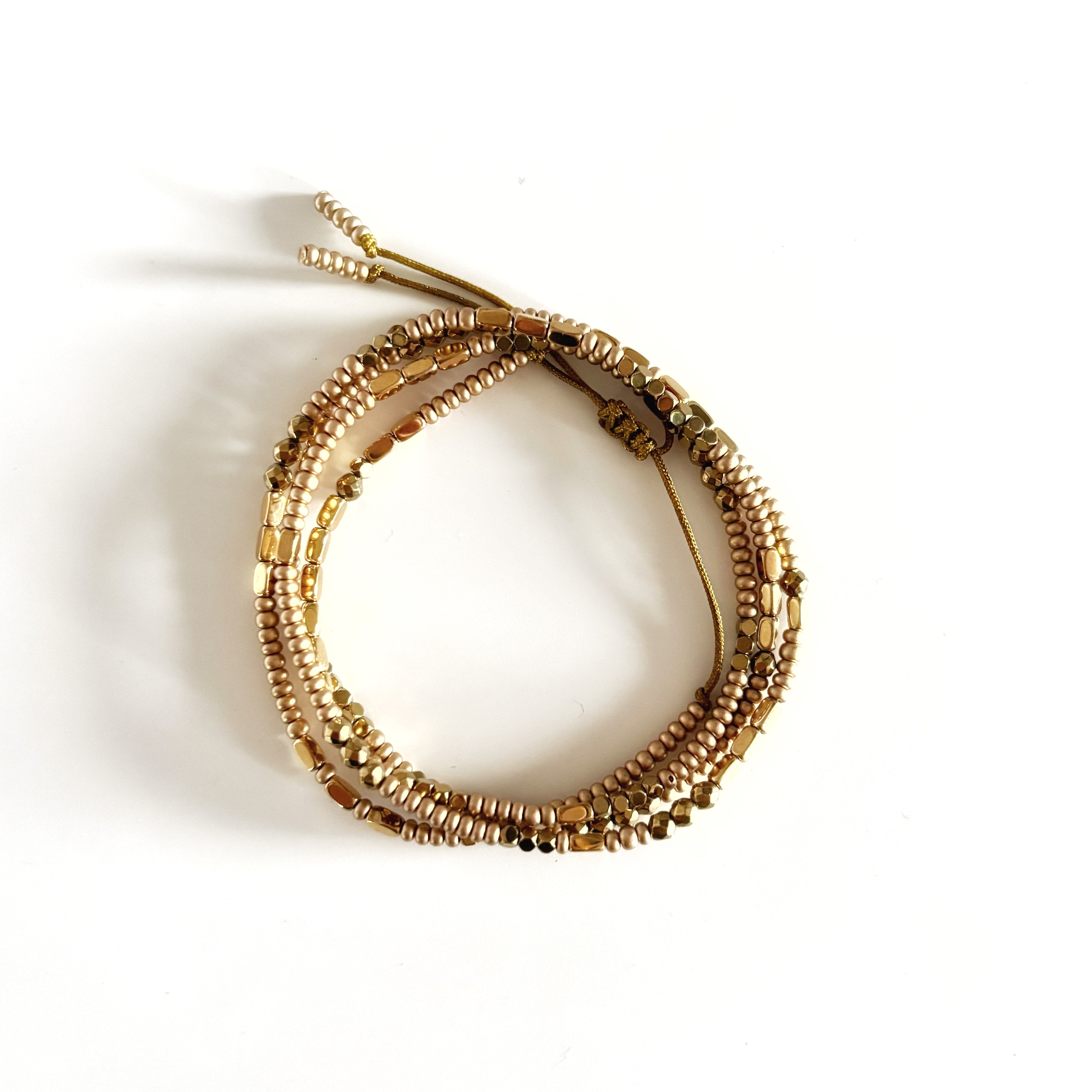 Collier / Bracelet multirang Golden HIPPY dorés
