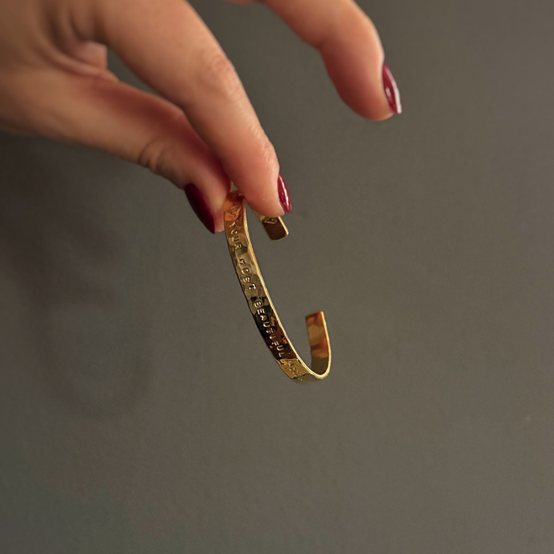 Bracelet plaqué or message – Origine - “Smile is your most beautiful accessory"