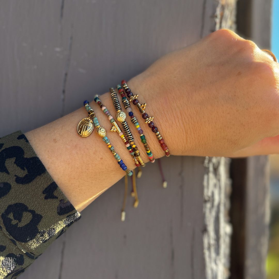 Bracelet TALISMAN · Scarabée & Lapis Lazuli