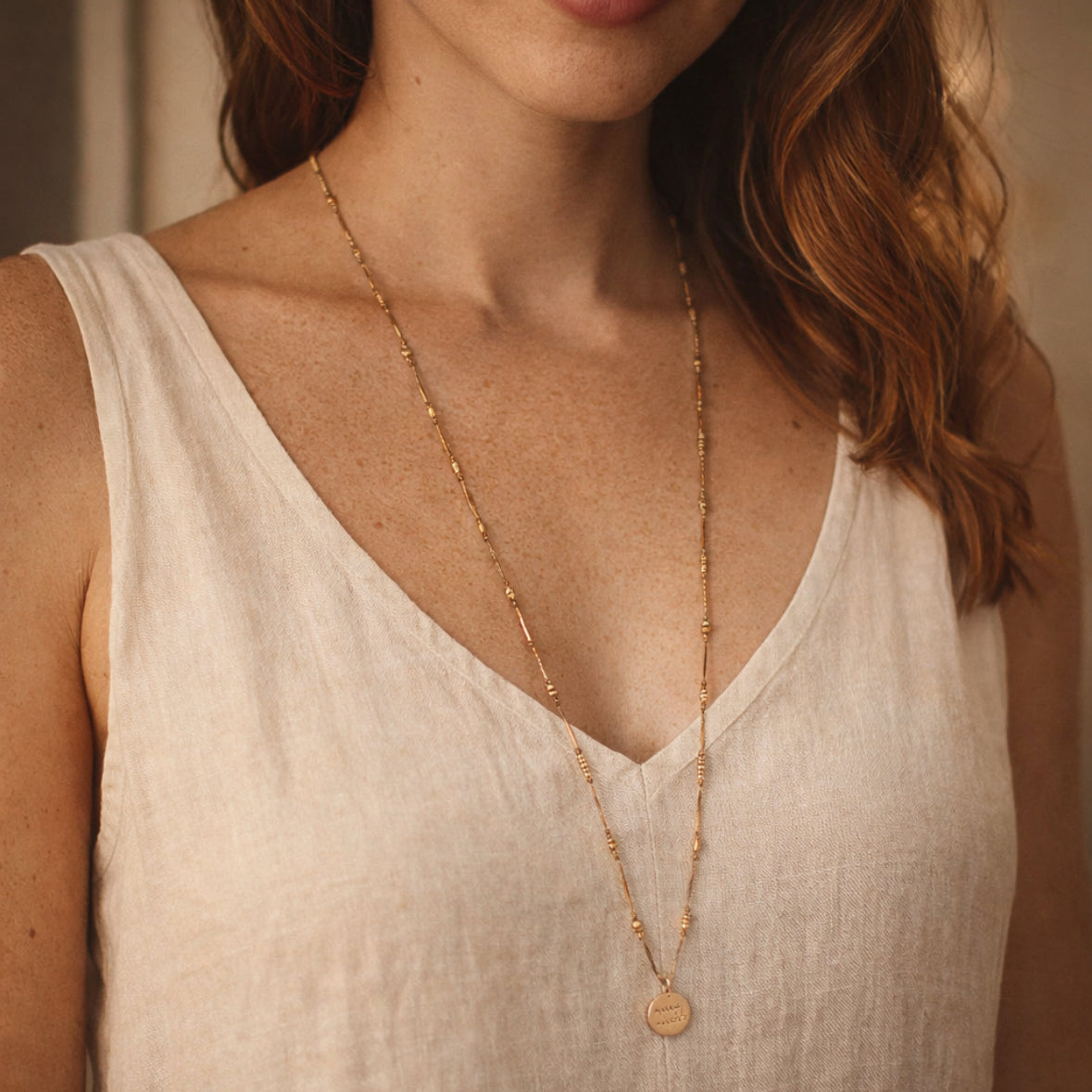 Sautoir fin avec magnifique détail fabrication belge