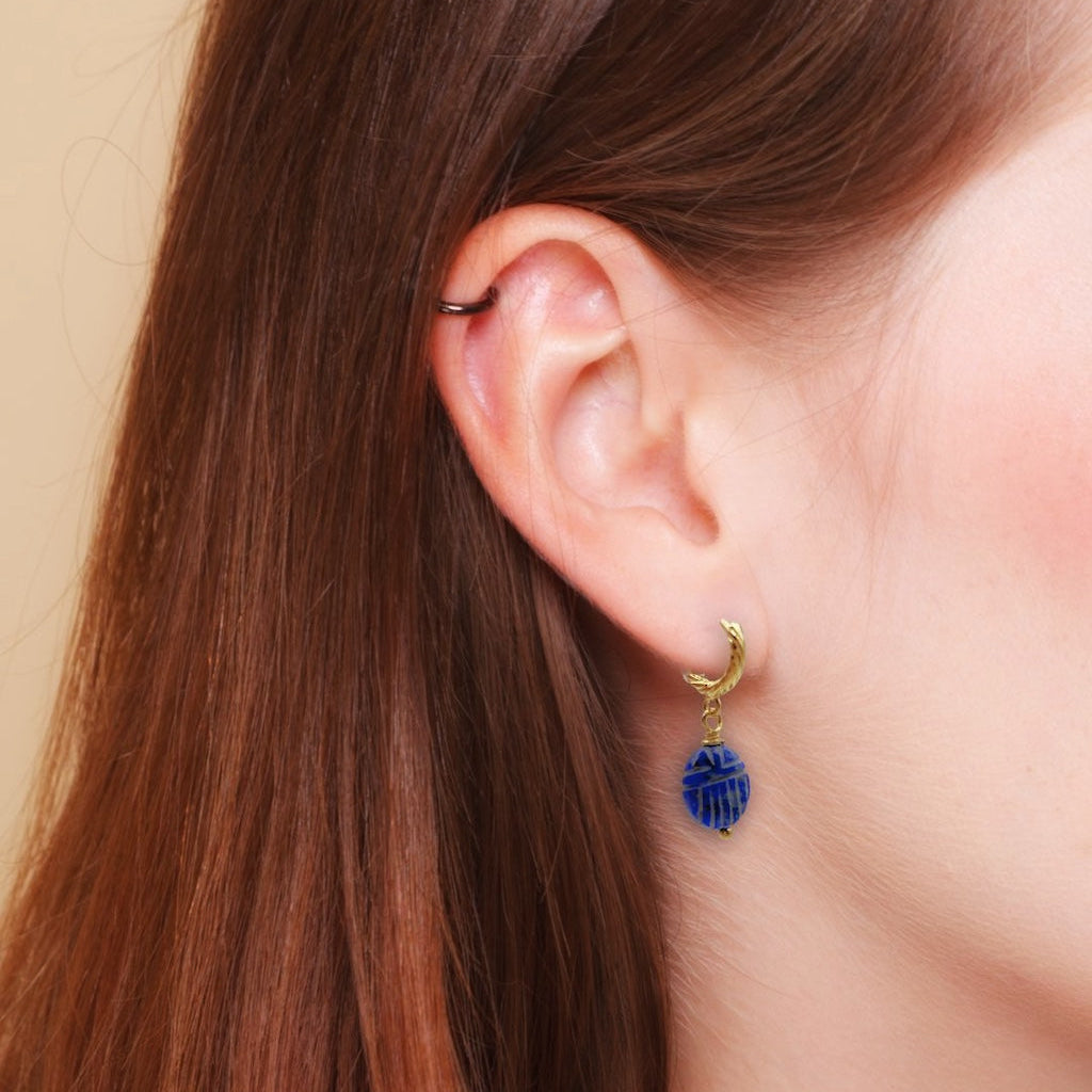 Boucles d’oreilles “Scarabée Céleste” – Collection TRÉSOR