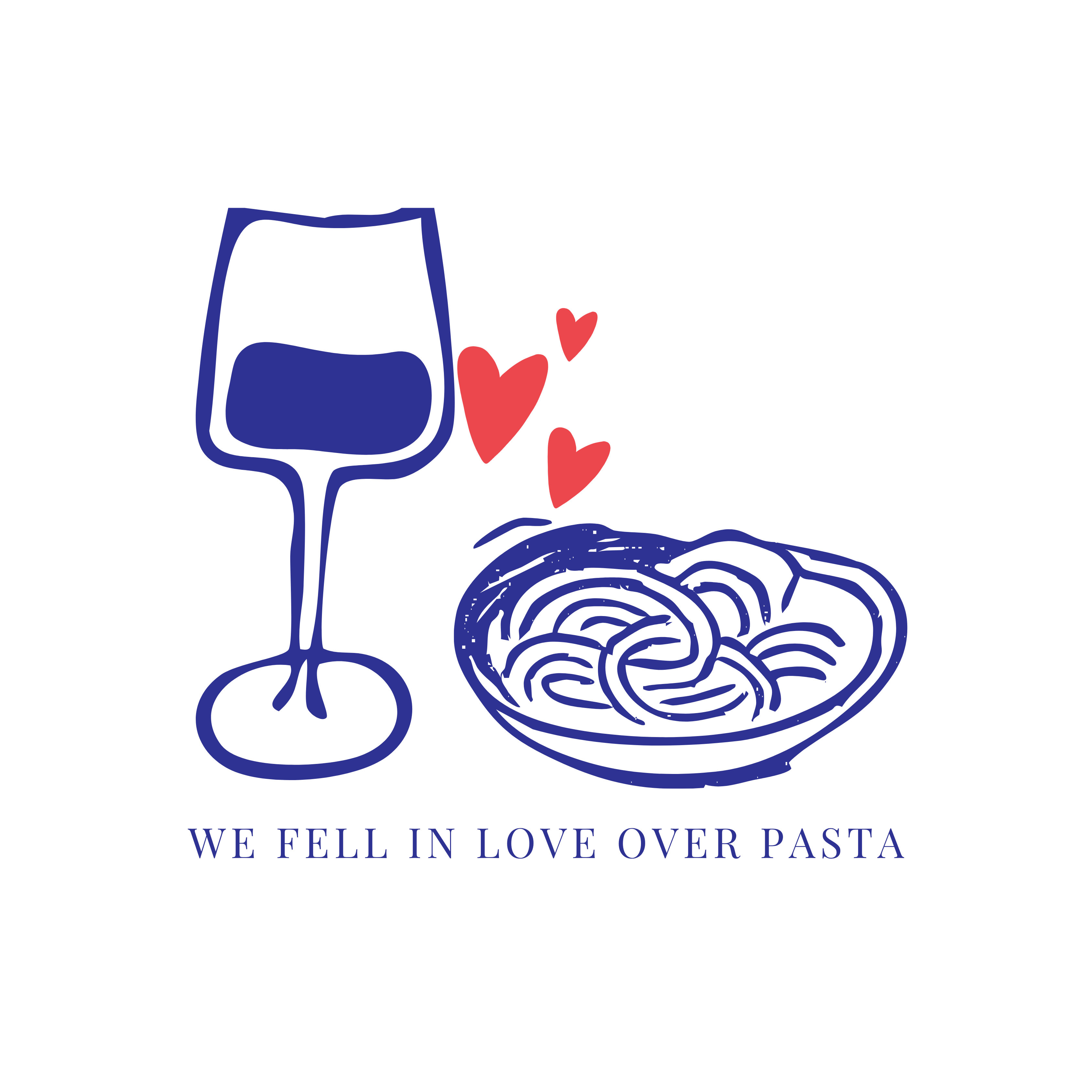 T-shirt WE FELL IN LOVE OVER PASTA 🍝