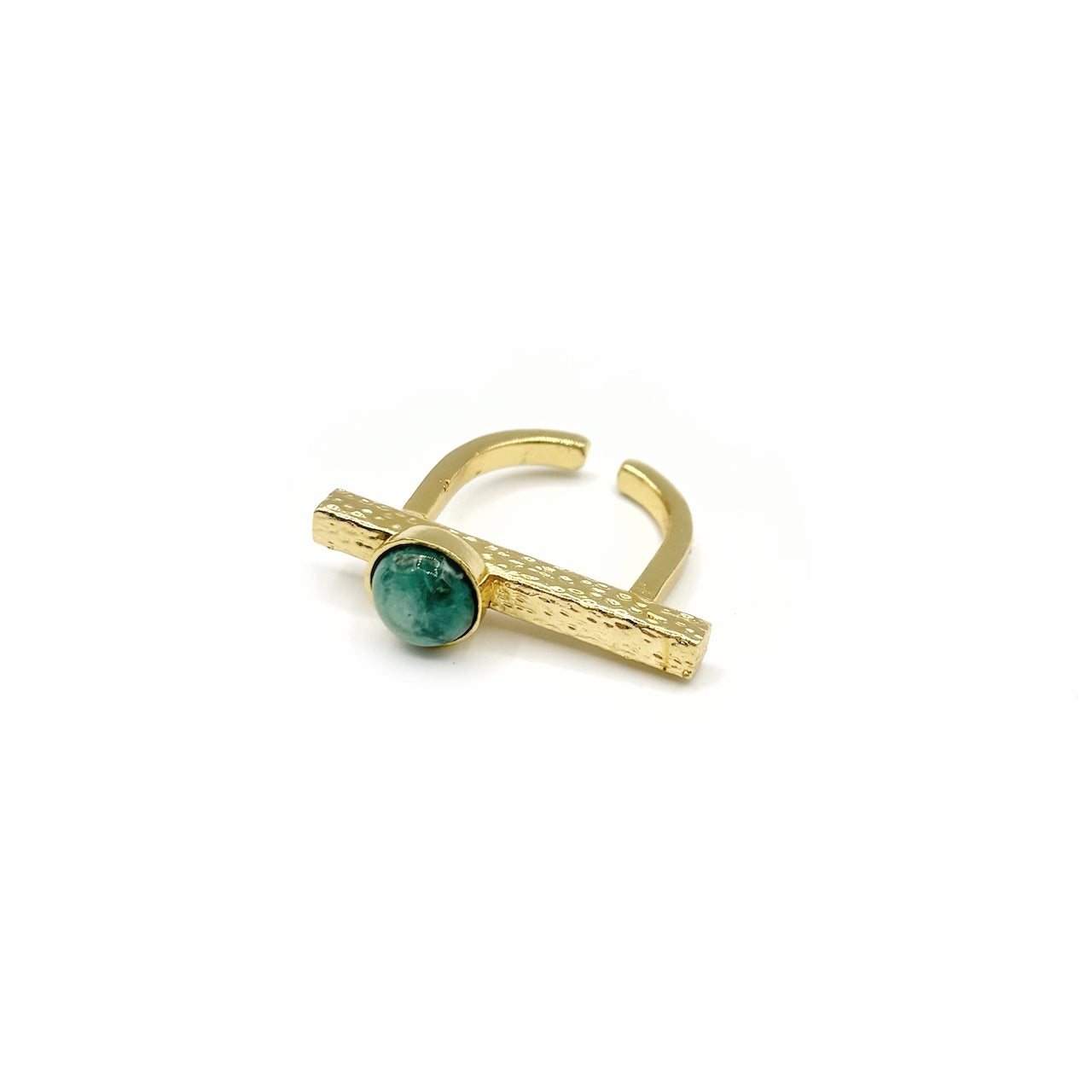 Bague Plaqué Or turquoise – pierre naturelle & taille réglable