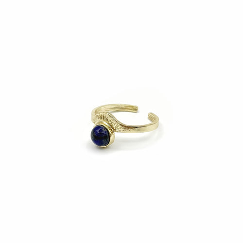 Bague Plaqué Or lapis lazuli– pierre naturelle & taille réglable