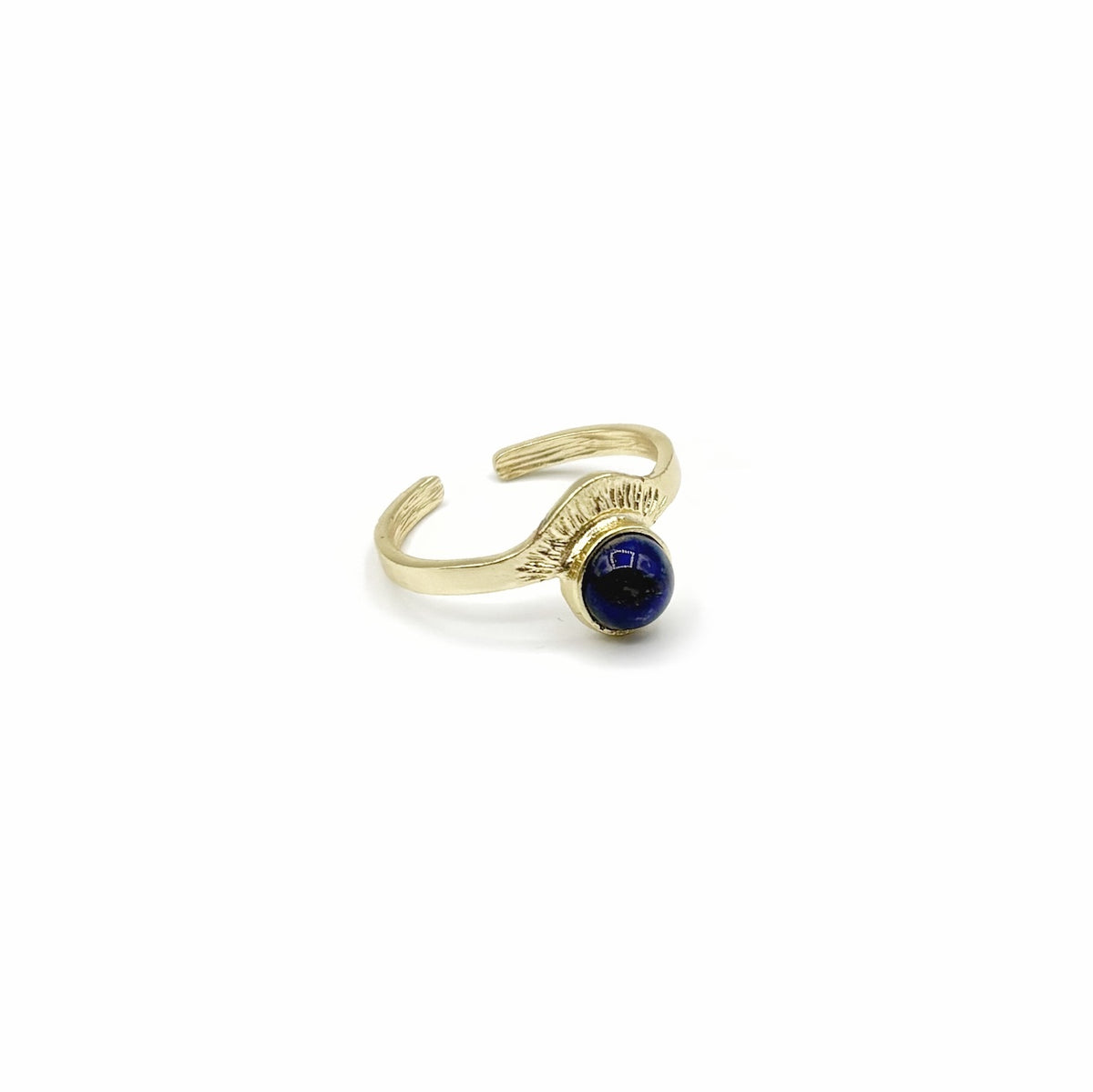 Bague Plaqué Or lapis lazuli– pierre naturelle & taille réglable