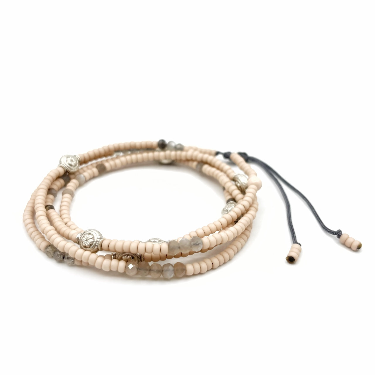 Bracelet HIPPY Multirang rose – modulable en sautoir