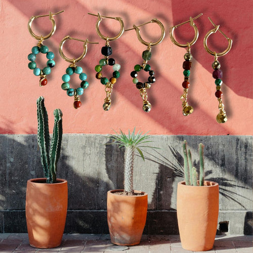 Collection de boucles d'oreilles Mini Hippy en pierres naturelles, bijoux faits main MarlaH Bijoux