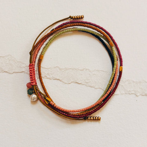 Bracelet et collier wrap Miyuki multicolores - bijou festival bohème hippy Ibiza
