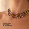 Collier HIPPY en pierres et perles pièce unique