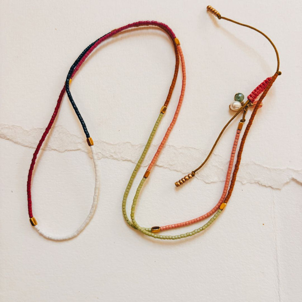 Collier wrap perles Miyuki multicolores - bijou festival bohème hippy Ibiza