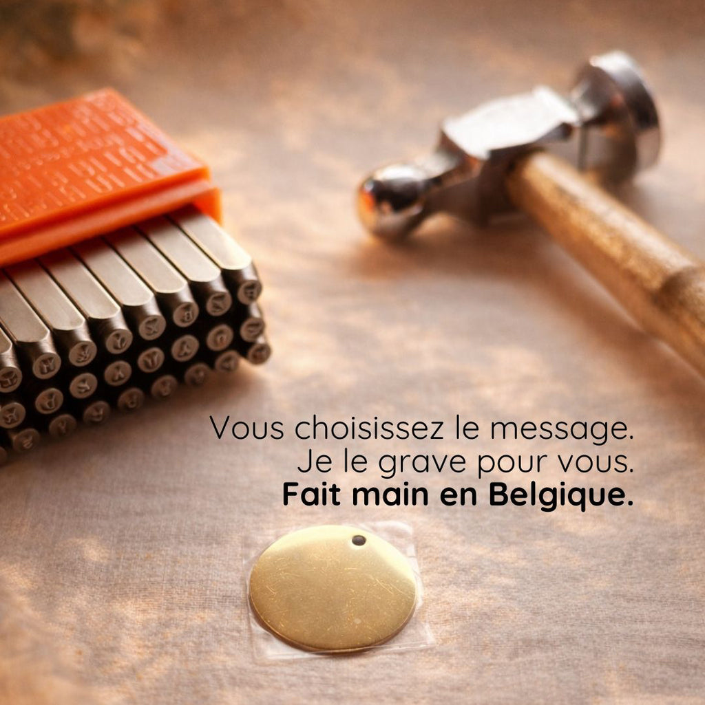 Vous choisissez le message. je le grave pour vous, fait main en Belgique.