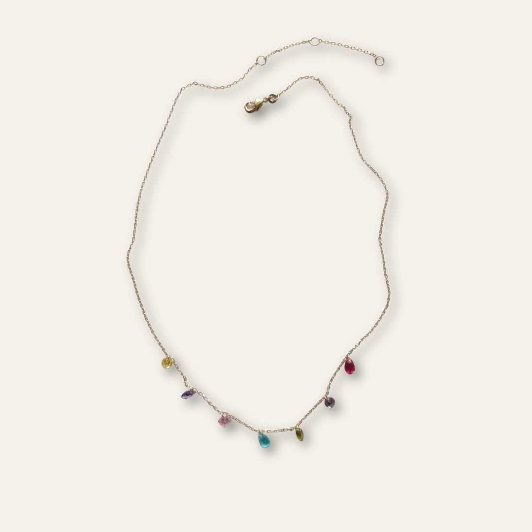 Collier fin mutlicolore