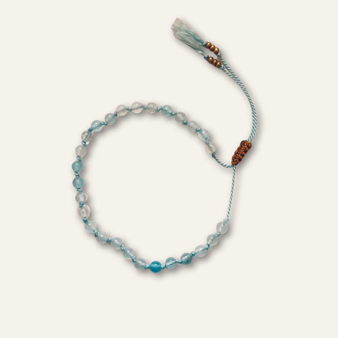 Bracelet Bohème en aigue-marine du Brésil AA