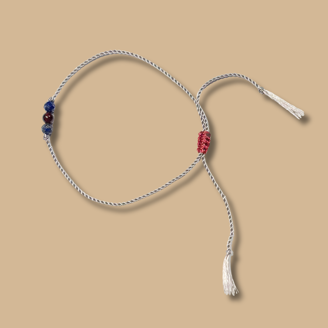 Bracelet mini HIPPY lapis lazuli et grenat
