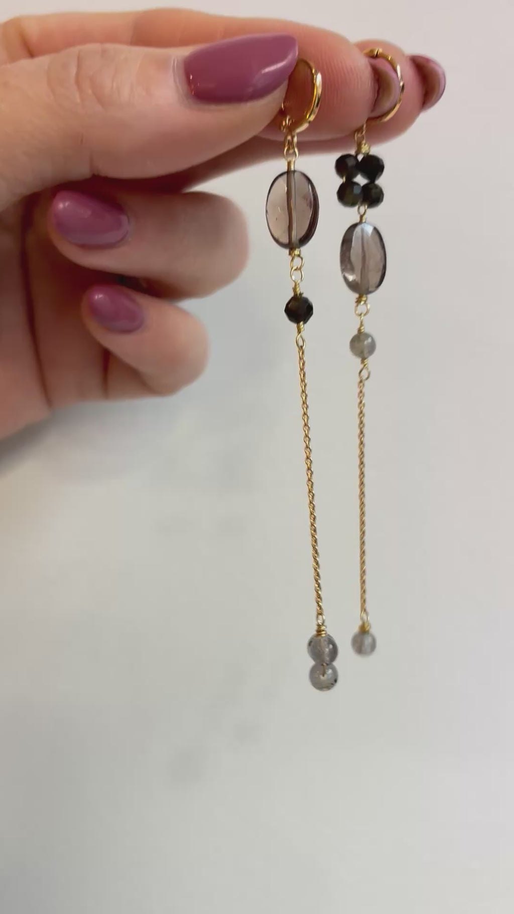 Boucles d'oreilles SIGNATURE quartz fumé