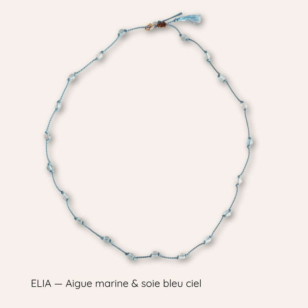 ELIA — Talisman de soie et pierre naturelle