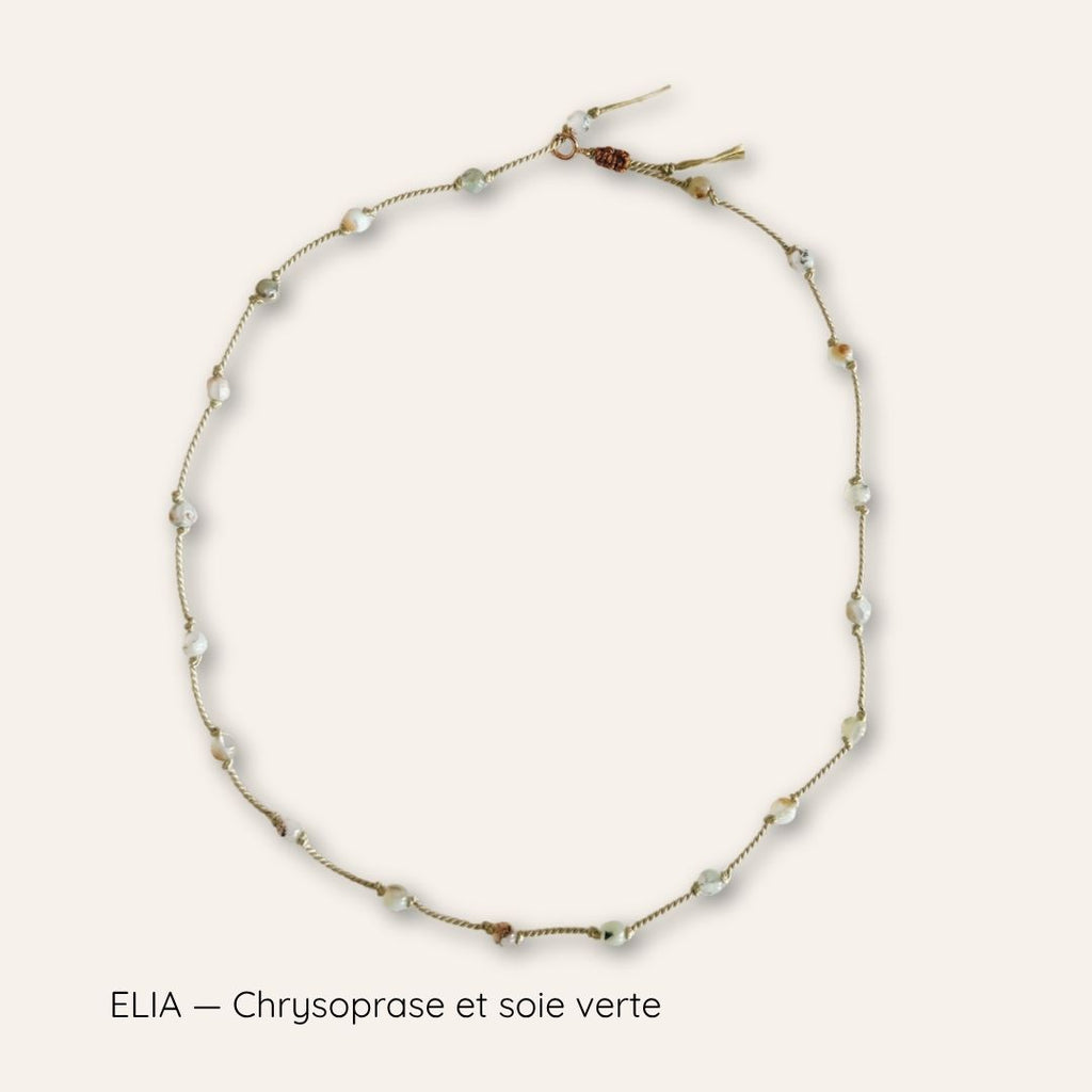 ELIA — Talisman de soie et pierre naturelle