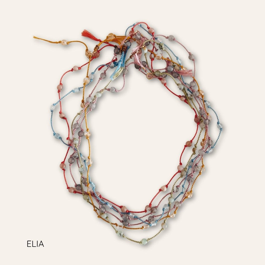 ELIA — Talisman de soie et pierre naturelle