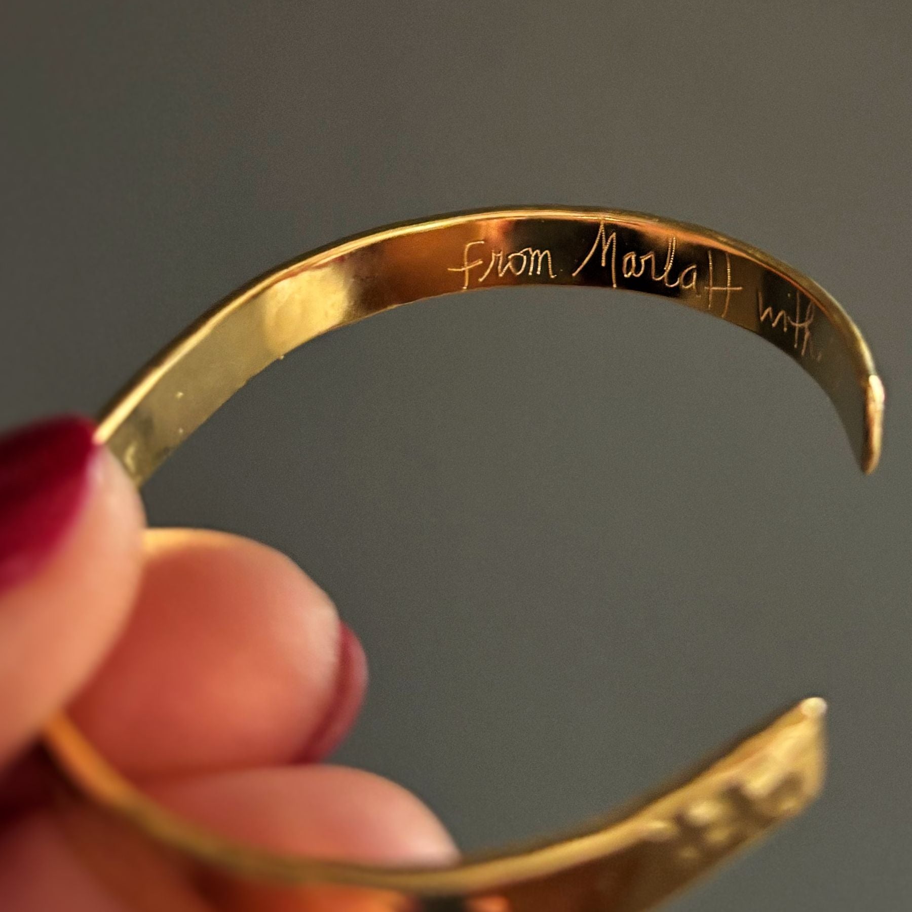 Bracelet plaqué or message – Origine - “Smile is your most beautiful accessory"